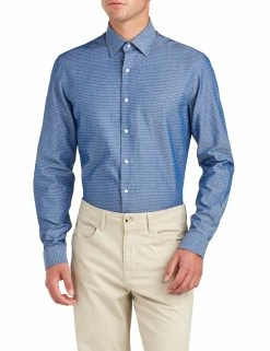 Diamond Dobby Slim Fit Dress Shirt - Indigo