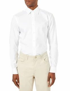 Pinpoint Skinny Fit Dress Shirt - White
