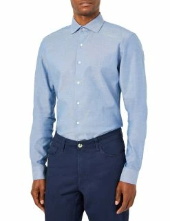 Chambray Skinny Fit Dress Shirt - Navy