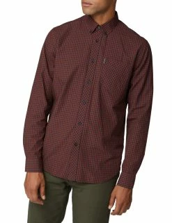 Long-Sleeve Gingham Shirt - Brown