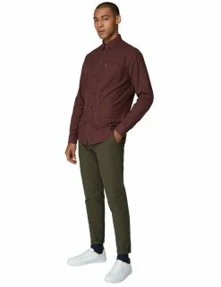Long-Sleeve Gingham Shirt - Brown -clothing Shop 47926 350 long sleeve core gingham shirt brown full