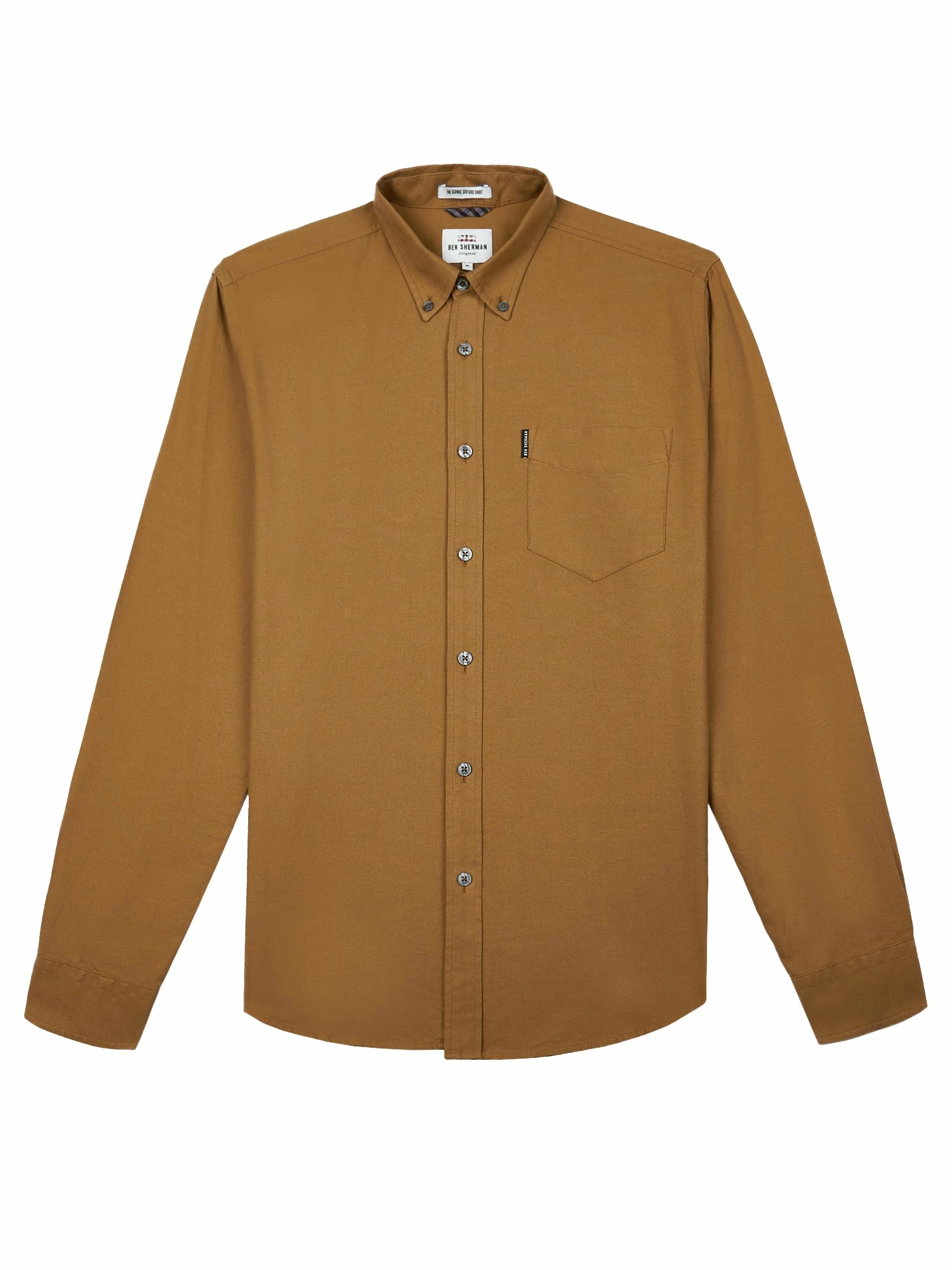 Long-Sleeve Oxford Shirt - Camel 5 Long-Sleeve Oxford Shirt - Camel - Image 5
