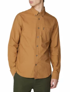 Long-Sleeve Oxford Shirt - Camel
