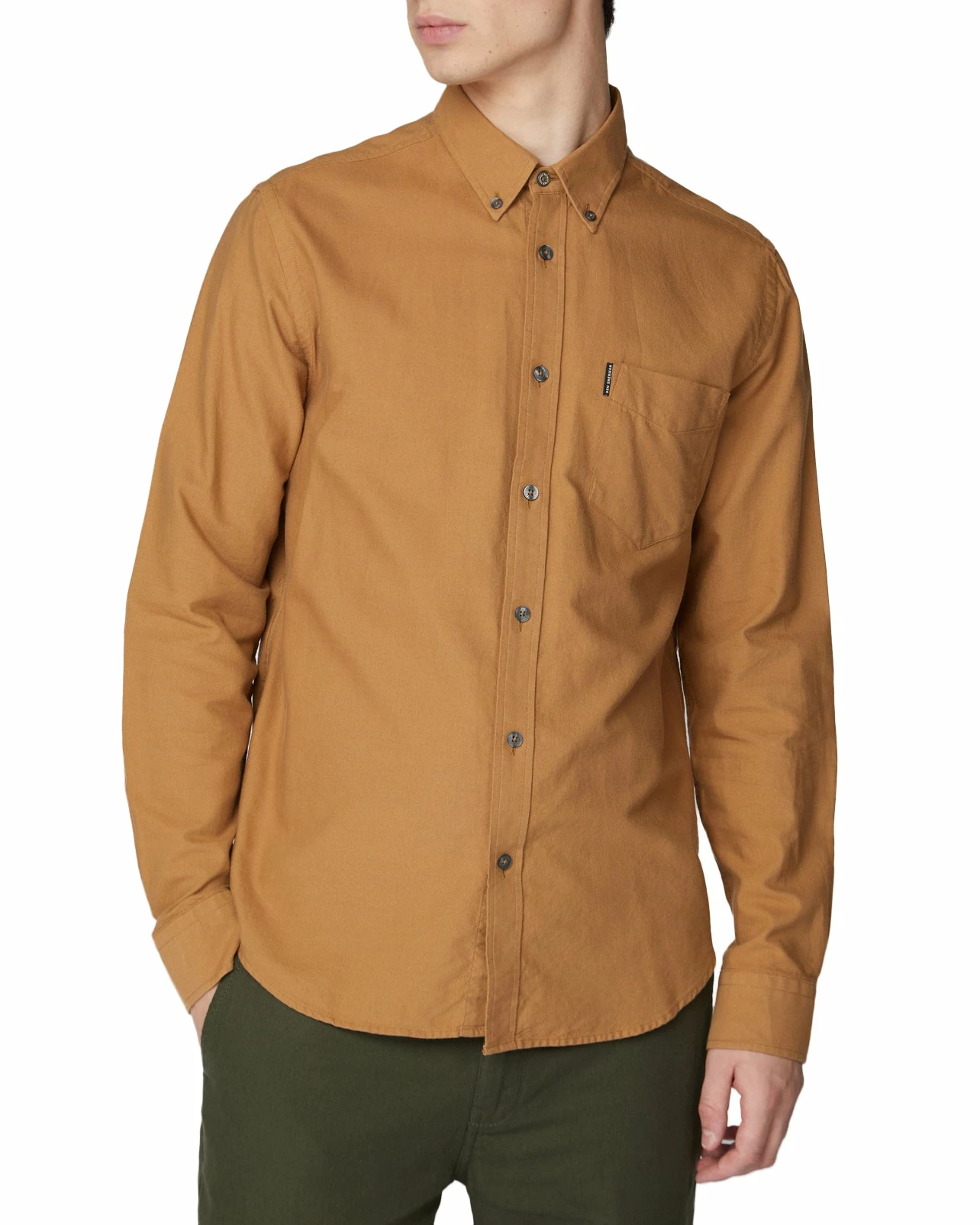 Long-Sleeve Oxford Shirt - Camel 1 Long-Sleeve Oxford Shirt - Camel