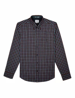 Long-Sleeve House Gingham Shirt - Chestnut -clothing Shop 47929 124 long sleeve house gingham shirt chestnut flatlay