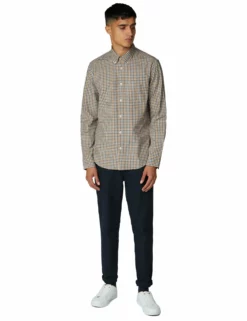 Long-Sleeve House Gingham Shirt - Mink -clothing Shop 47929 977 long sleeve house gingham shirt mink fullbody