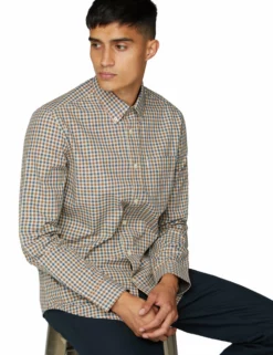 Long-Sleeve House Gingham Shirt - Mink -clothing Shop 47929 977 long sleeve house gingham shirt mink styled
