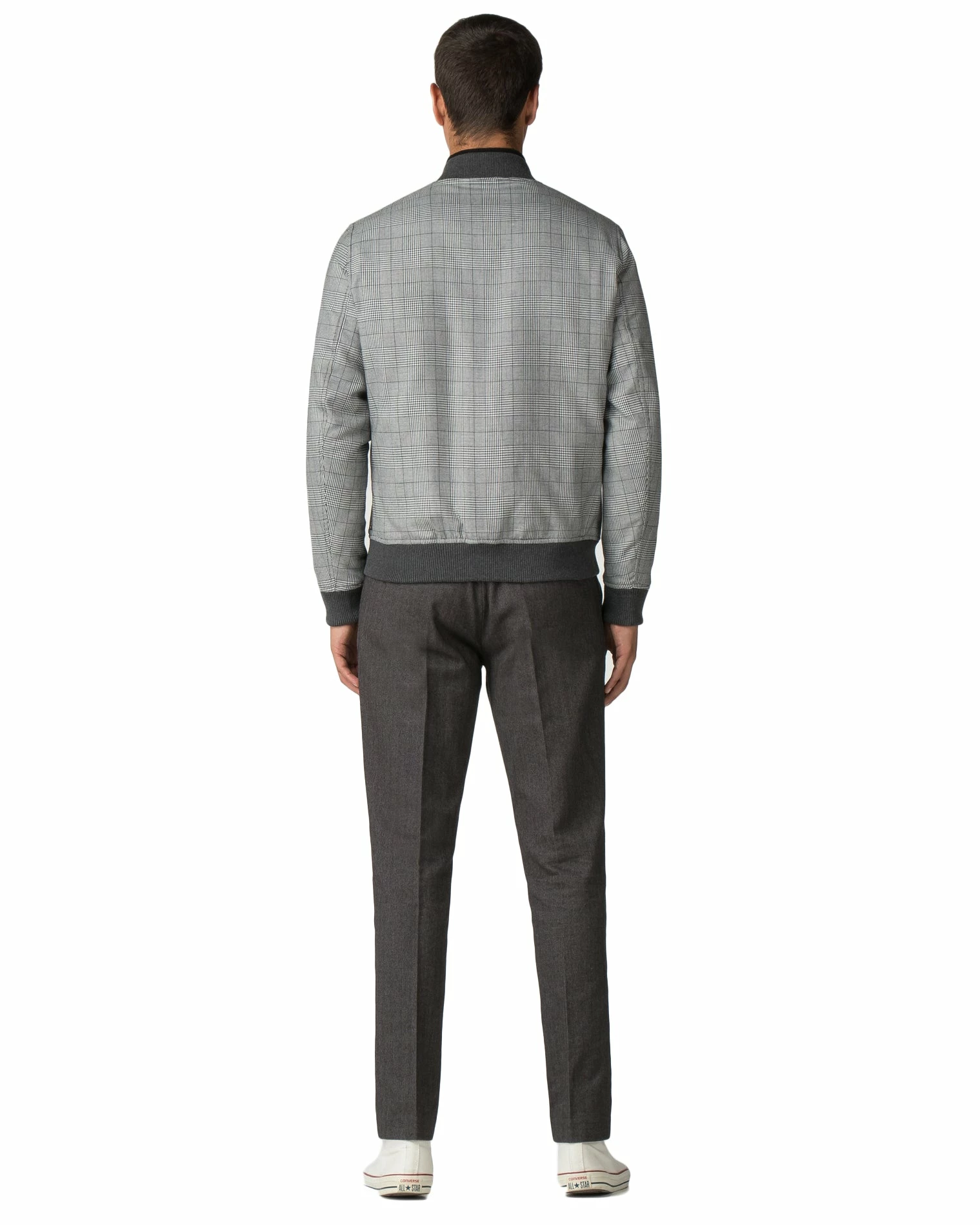 Checked Bomber Jacket - Black 5 Checked Bomber Jacket - Black - Image 5