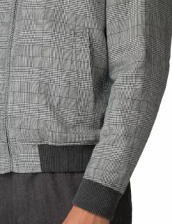 Checked Bomber Jacket - Black 7 Checked Bomber Jacket - Black -clothing Shop 50742 290 checked bomber jacket black sleeve