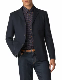 Utility Texture Blazer - Dark Navy