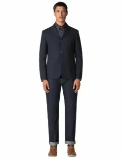 Utility Texture Blazer - Dark Navy -clothing Shop 50757 25 utility texture blazer dark navy fullbody