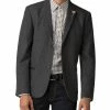 Tipped Flannel Blazer - Charcoal