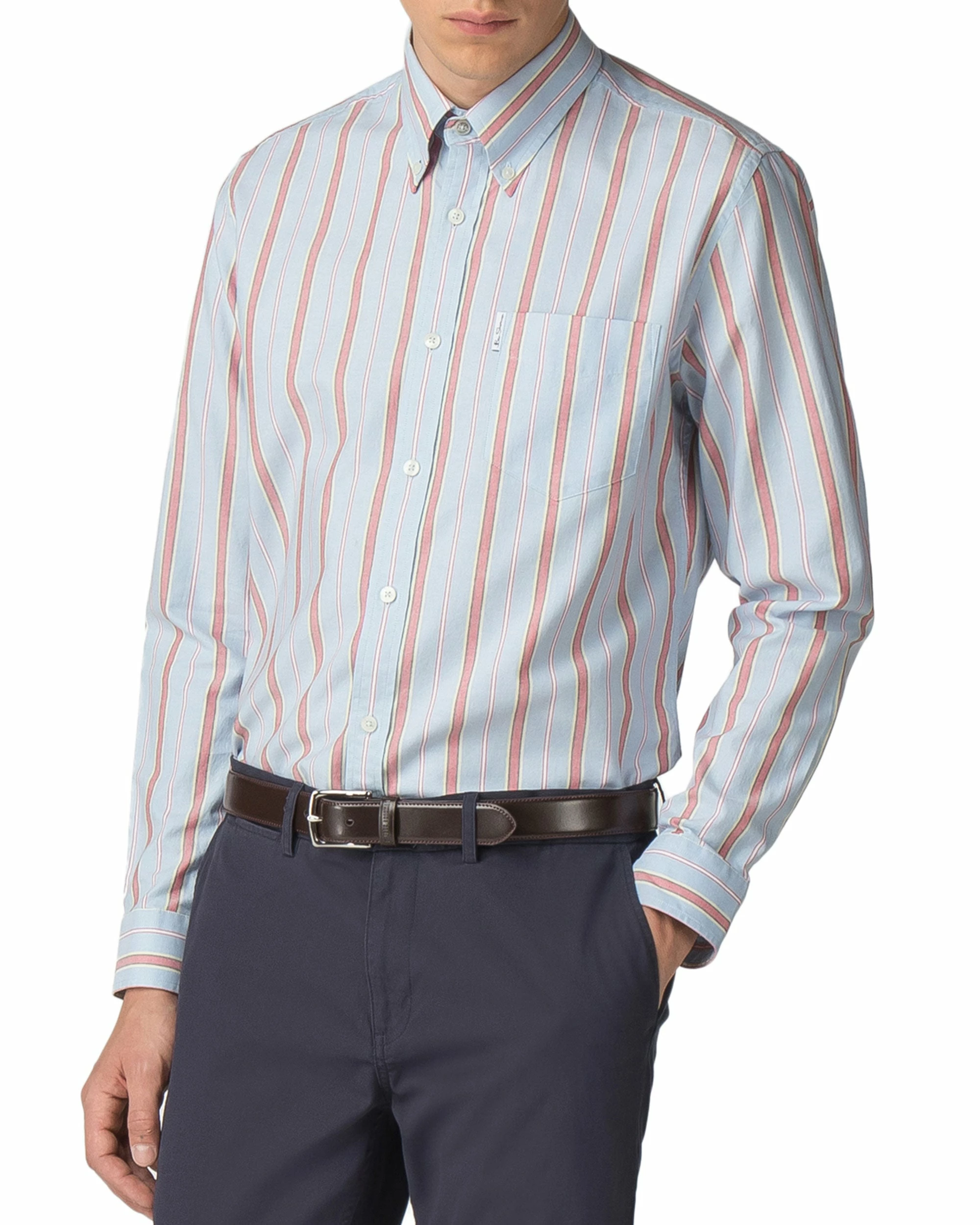 Long-Sleeved Archive Brighton Striped Shirt - Robbia Blue 1 Long-Sleeved Archive Brighton Striped Shirt - Robbia Blue