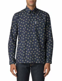 Long-Sleeved Archive Casino Shirt - Navy Blazer