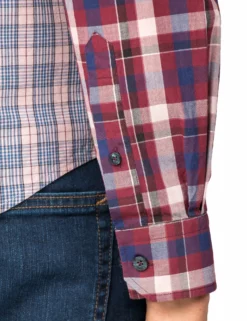 Long-Sleeve Mixed Check Shirt - Pink -clothing Shop 54012 501 long sleeve mixed check shirt pink sleeve