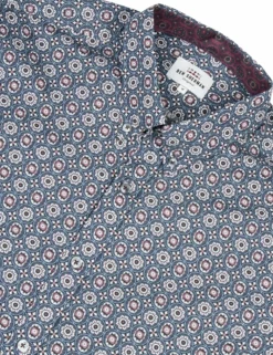 Long-Sleeve Foulard Geo Shirt - Navy -clothing Shop 54015 170 long sleeve foulard geo shirt navy flatlayneck