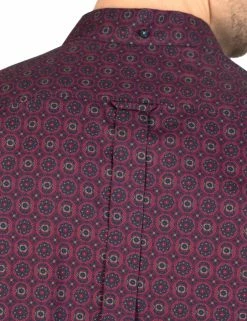 Long-Sleeve Foulard Geo Shirt - Wine -clothing Shop 54015 580 long sleeve foulard geo shirt wine closeup