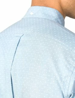 Long-Sleeve Polka Dot Oxford Shirt - Sky -clothing Shop 54017 120 long sleeve polka dot oxford shirt sky backneck