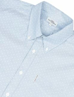 Long-Sleeve Polka Dot Oxford Shirt - Sky -clothing Shop 54017 120 long sleeve polka dot oxford shirt sky flatlayneck