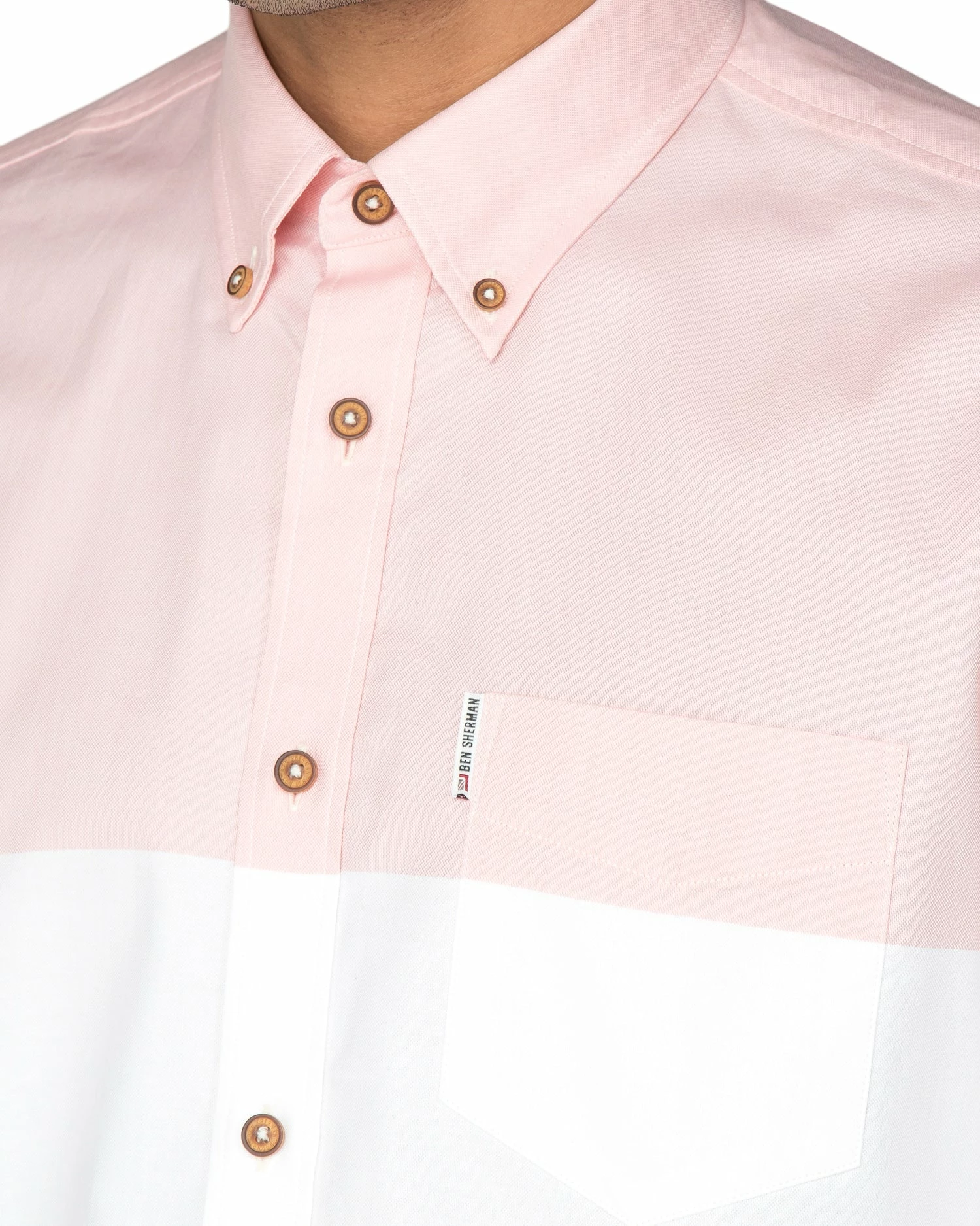 Long-Sleeve Pink White & Blue Striped Oxford Shirt - Pink 2 Long-Sleeve Pink White & Blue Striped Oxford Shirt - Pink - Image 2
