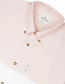 Long-Sleeve Pink White & Blue Striped Oxford Shirt - Pink 16 Long-Sleeve Pink White & Blue Striped Oxford Shirt - Pink -clothing Shop 54035 501 long sleeve pink white blue striped oxford shirt pink flatlaycloseup