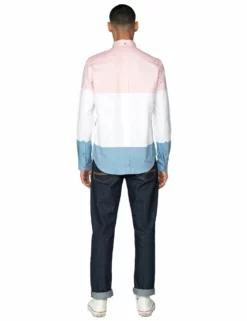 Long-Sleeve Pink White & Blue Striped Oxford Shirt - Pink 14 Long-Sleeve Pink White & Blue Striped Oxford Shirt - Pink -clothing Shop 54035 501 long sleeve pink white blue striped oxford shirt pink fullbodyback