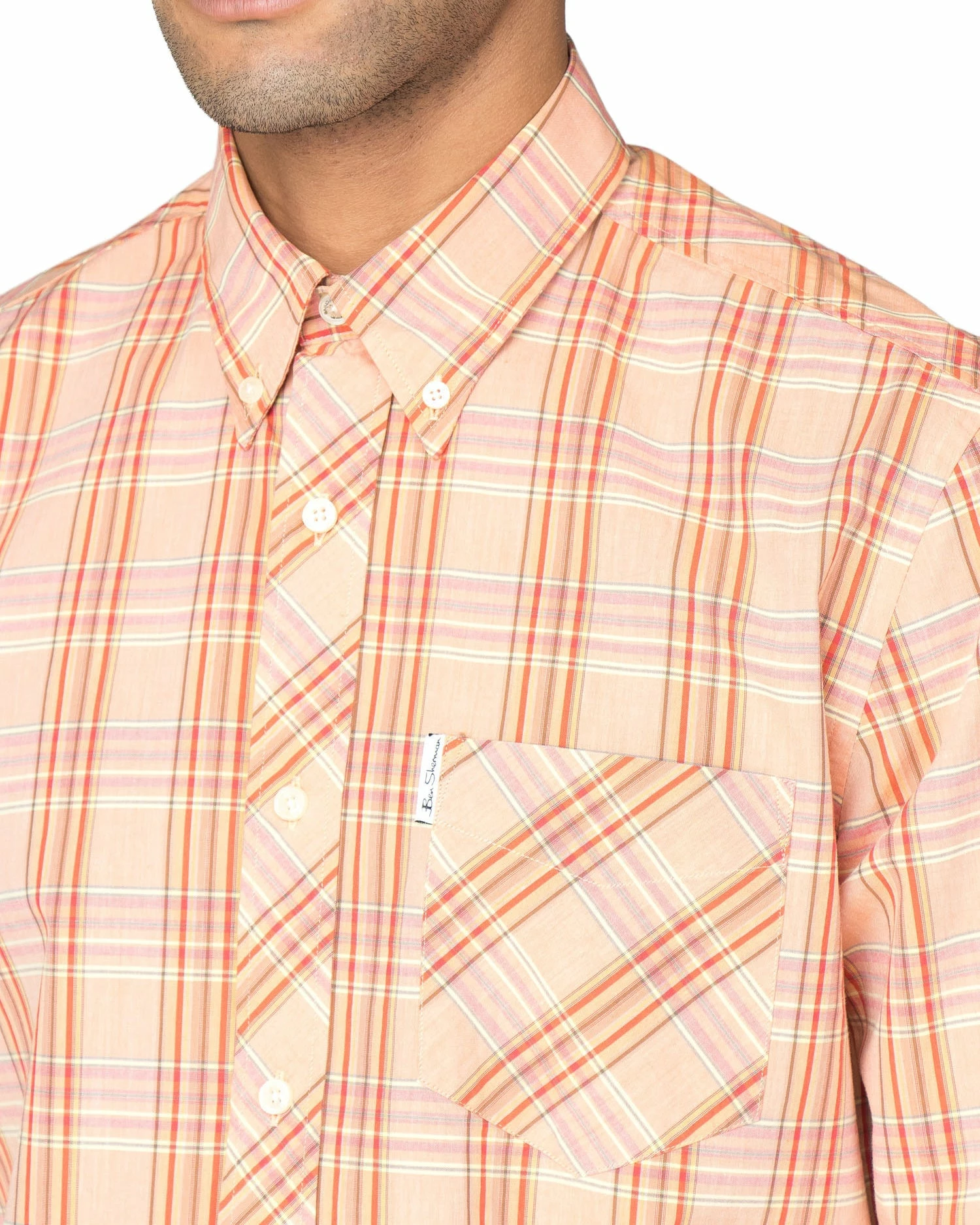 Long-Sleeve Archive Cambridge Shirt - Orange 2 Long-Sleeve Archive Cambridge Shirt - Orange - Image 2