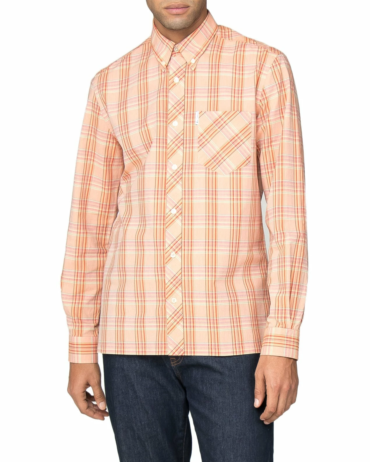 Long-Sleeve Archive Cambridge Shirt - Orange 1 Long-Sleeve Archive Cambridge Shirt - Orange