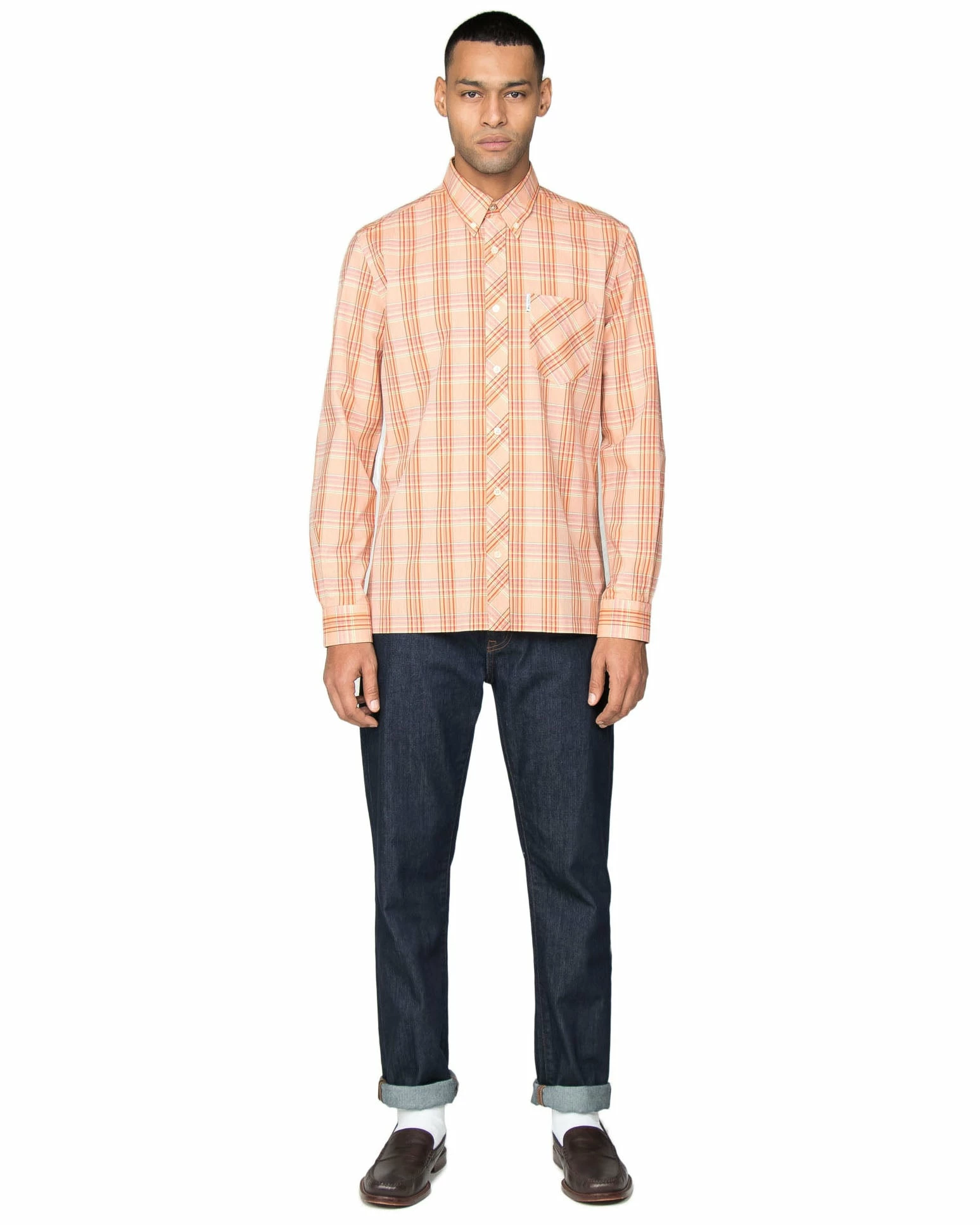 Long-Sleeve Archive Cambridge Shirt - Orange 7 Long-Sleeve Archive Cambridge Shirt - Orange - Image 7