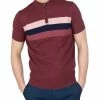 Zip Turtleneck Knit Polo Shirt - Wine