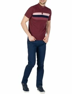 Zip Turtleneck Knit Polo Shirt - Wine 7 Zip Turtleneck Knit Polo Shirt - Wine -clothing Shop 54234 580 zip turtleneck knit polo shirt wine fullbody