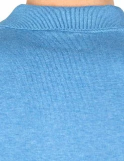 Long-Sleeved Knit Polo Shirt - Jazzy Blue -clothing Shop 55344 37 core long sleeved knit polo shirt jazzy blue closeup