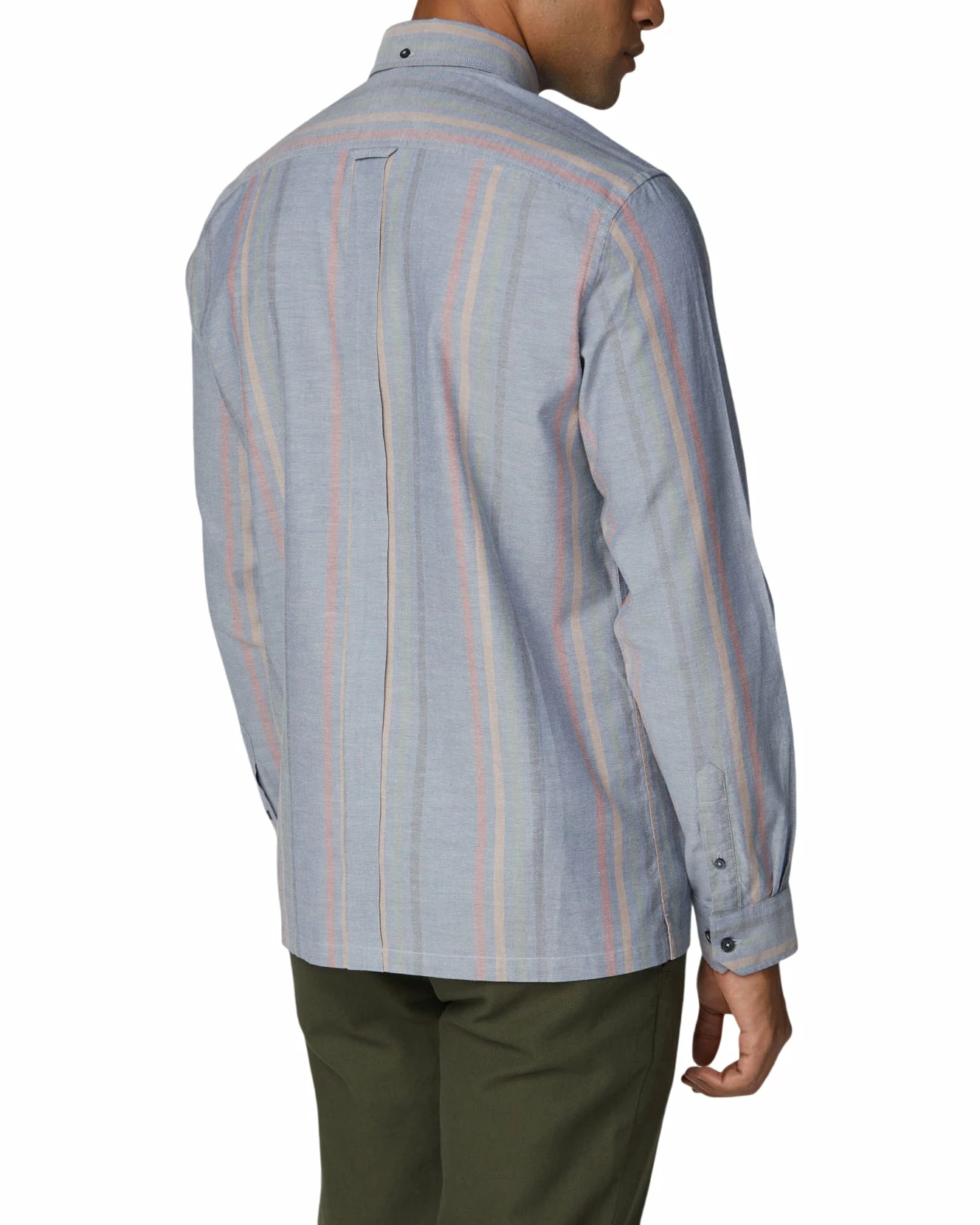 Long-Sleeve Archive Oxford Stripe Shirt - Dark Blue 2 Long-Sleeve Archive Oxford Stripe Shirt - Dark Blue - Image 2