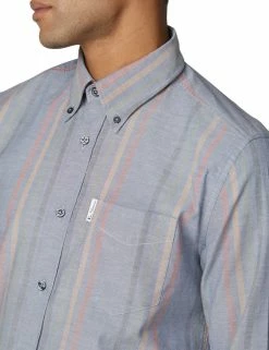 Long-Sleeve Archive Oxford Stripe Shirt - Dark Blue 6 Long-Sleeve Archive Oxford Stripe Shirt - Dark Blue -clothing Shop 55917 26 long sleeve archive oxford stripe shirt dark blue closeup