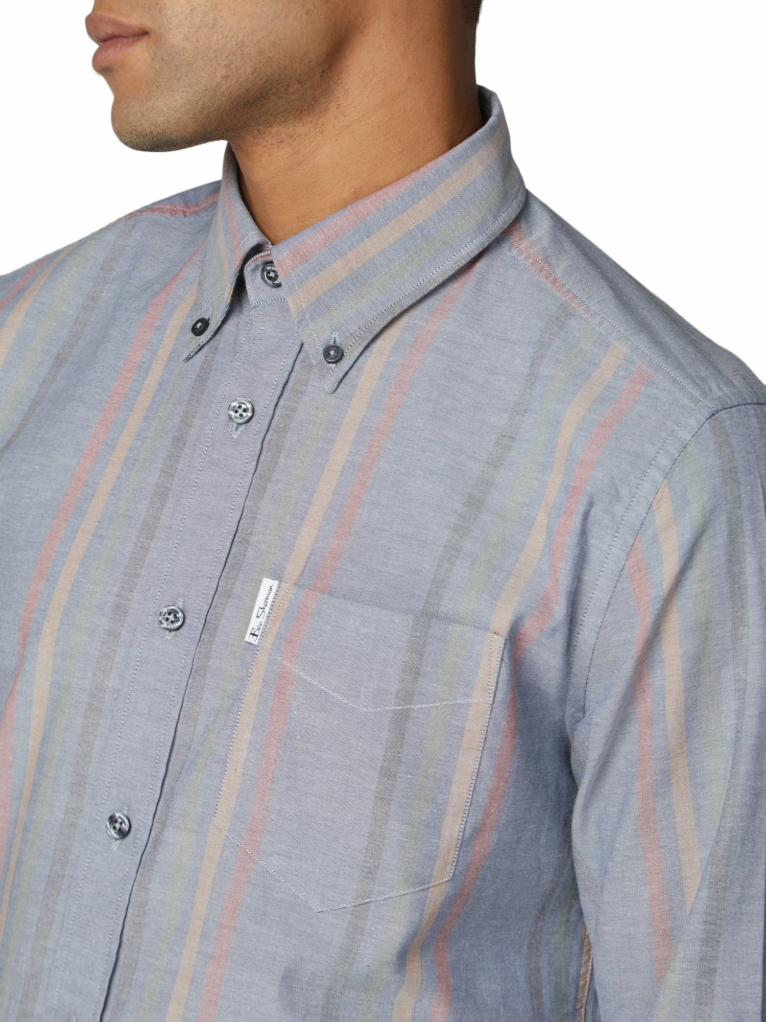 Long-Sleeve Archive Oxford Stripe Shirt - Dark Blue 3 Long-Sleeve Archive Oxford Stripe Shirt - Dark Blue - Image 3