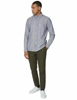 Long-Sleeve Archive Oxford Stripe Shirt - Dark Blue 7 Long-Sleeve Archive Oxford Stripe Shirt - Dark Blue -clothing Shop 55917 26 long sleeve archive oxford stripe shirt dark blue fullbody