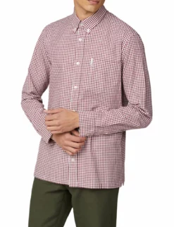 Long-Sleeve Archive Modernist Gingham Shirt - Wine
