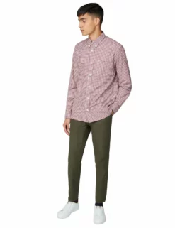 Long-Sleeve Archive Modernist Gingham Shirt - Wine -clothing Shop 55920 580 long sleeve archive modernist gingham shirt wine fullbody