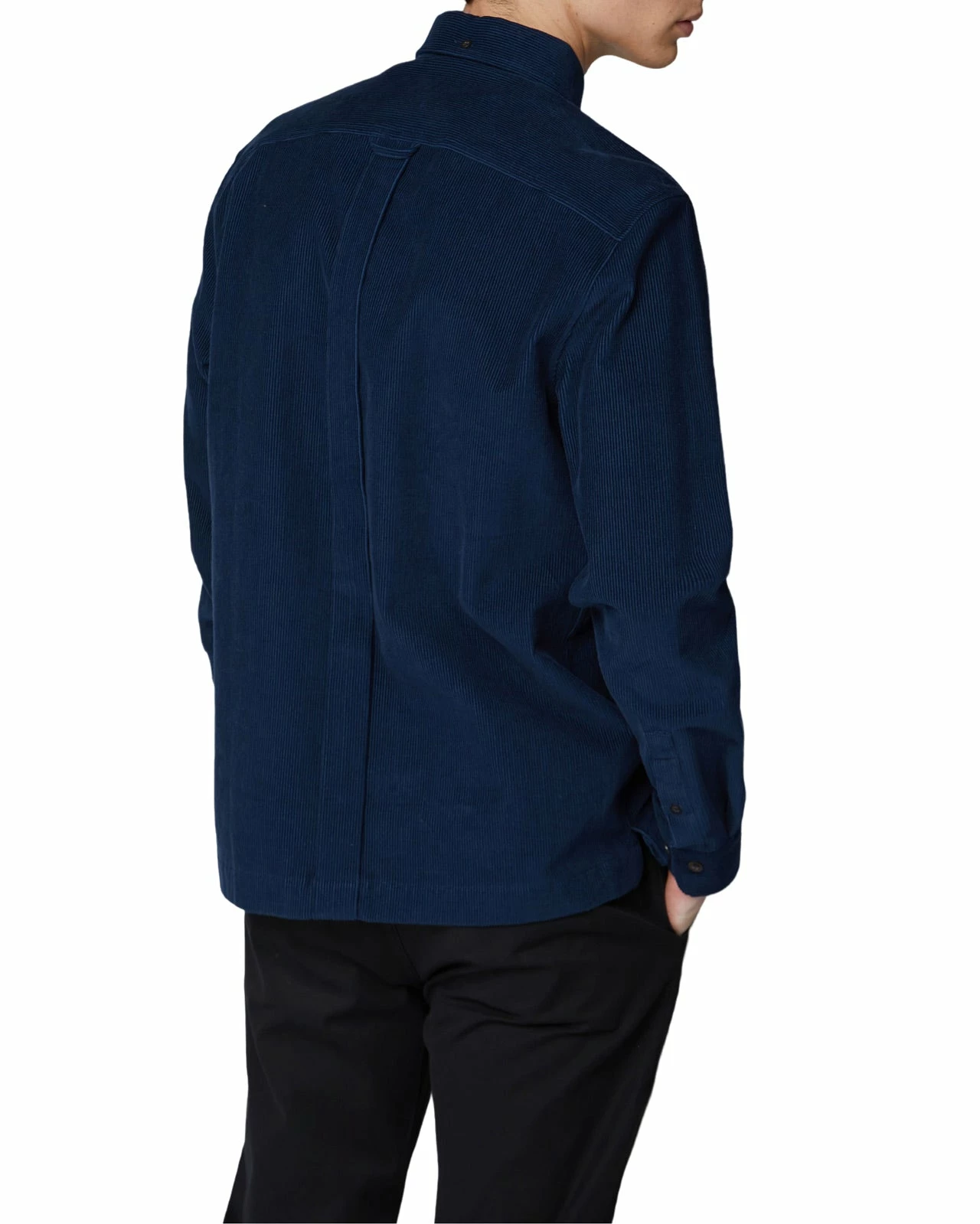 Long-Sleeve Cord Overshirt - Navy 2 Long-Sleeve Cord Overshirt - Navy - Image 2