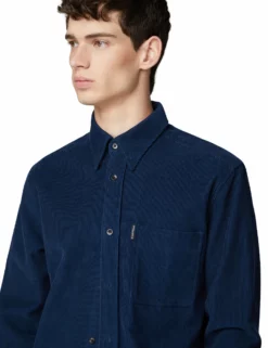 Long-Sleeve Cord Overshirt - Navy 7 Long-Sleeve Cord Overshirt - Navy -clothing Shop 55924 170 long sleeve cord overshirt navy closeup