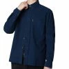 Long-Sleeve Cord Overshirt - Navy