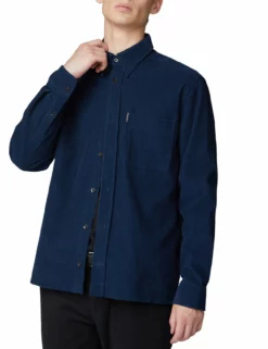Long-Sleeve Cord Overshirt - Navy