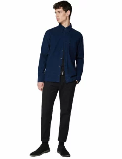 Long-Sleeve Cord Overshirt - Navy 8 Long-Sleeve Cord Overshirt - Navy -clothing Shop 55924 170 long sleeve cord overshirt navy fullbody