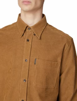 Long-Sleeve Cord Overshirt - Tan 7 Long-Sleeve Cord Overshirt - Tan -clothing Shop 55924 320 long sleeve cord overshirt tan closeup