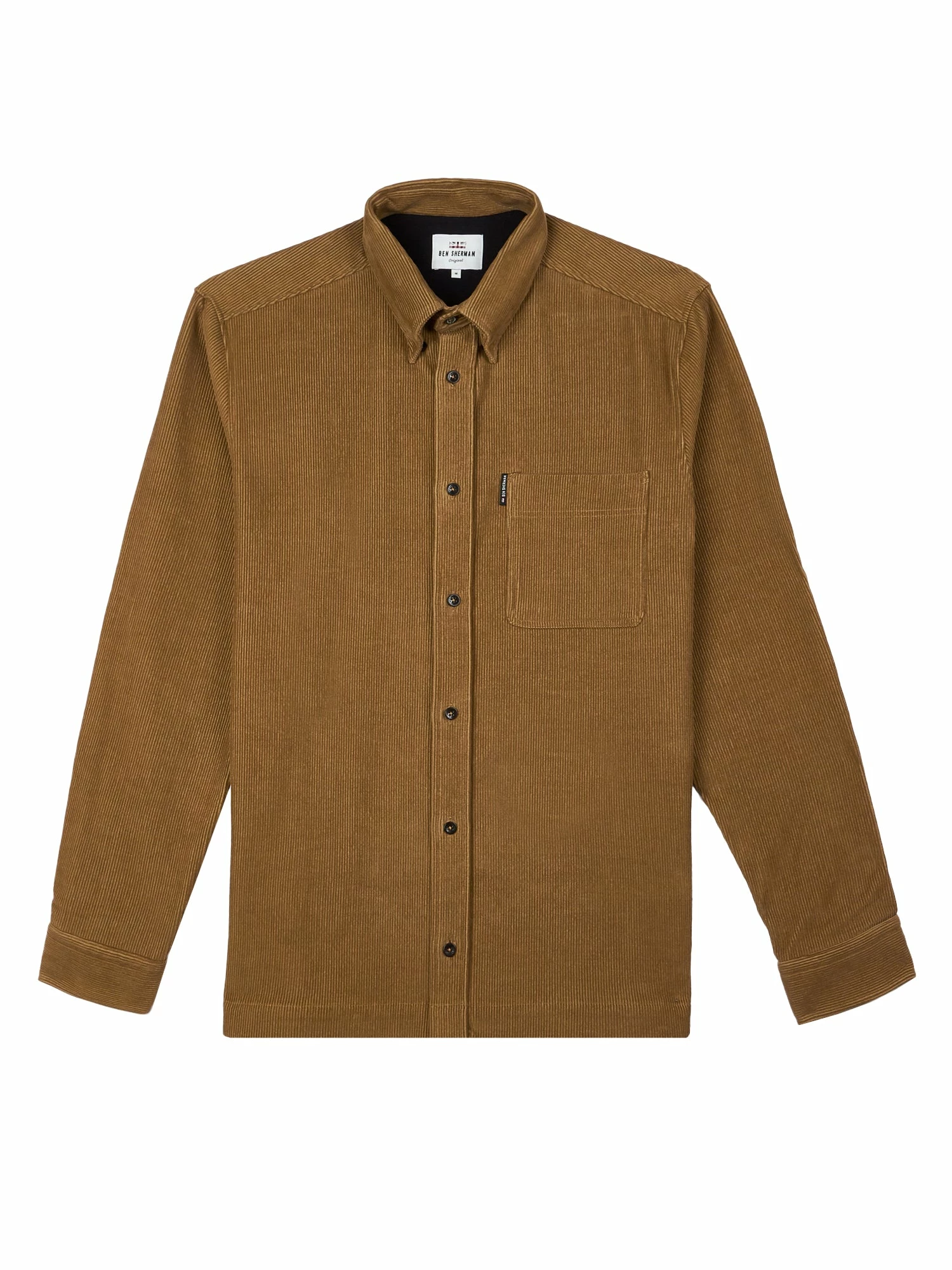 Long-Sleeve Cord Overshirt - Tan 5 Long-Sleeve Cord Overshirt - Tan - Image 5