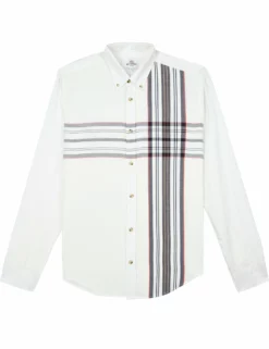 Long-Sleeve Placed Stripe Shirt - Off White 11 Long-Sleeve Placed Stripe Shirt - Off White -clothing Shop 55928 106 long sleeve placed stripe shirt off white flat