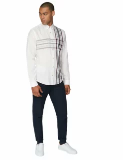 Long-Sleeve Placed Stripe Shirt - Off White 9 Long-Sleeve Placed Stripe Shirt - Off White -clothing Shop 55928 106 long sleeve placed stripe shirt off white fullbody