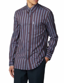 Long-Sleeve Archive Candy Stripe Oxford Shirt - Chestnut
