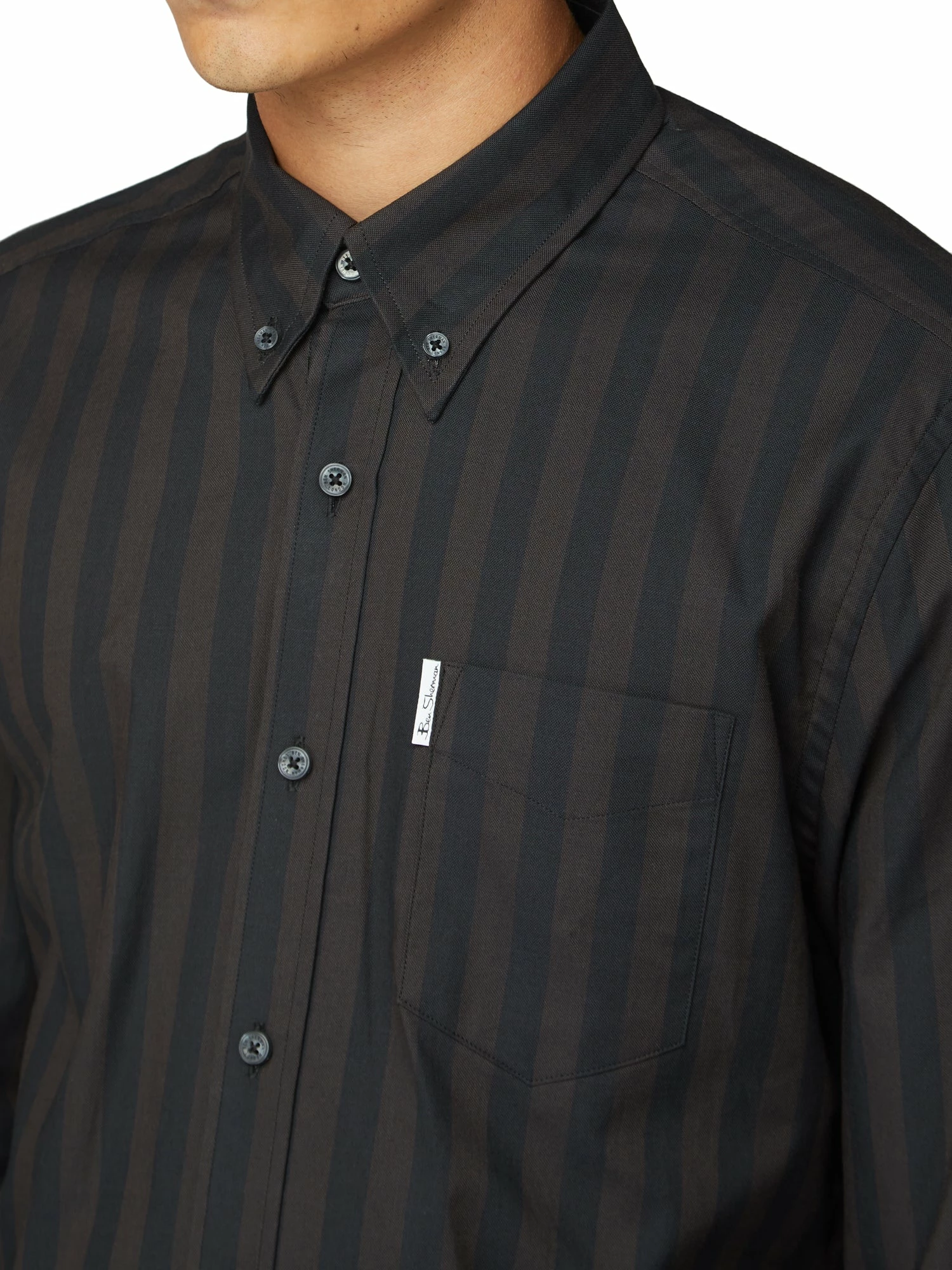 Long-Sleeve Archive Candy Stripe Oxford Shirt - Anthracite 3 Long-Sleeve Archive Candy Stripe Oxford Shirt - Anthracite - Image 3