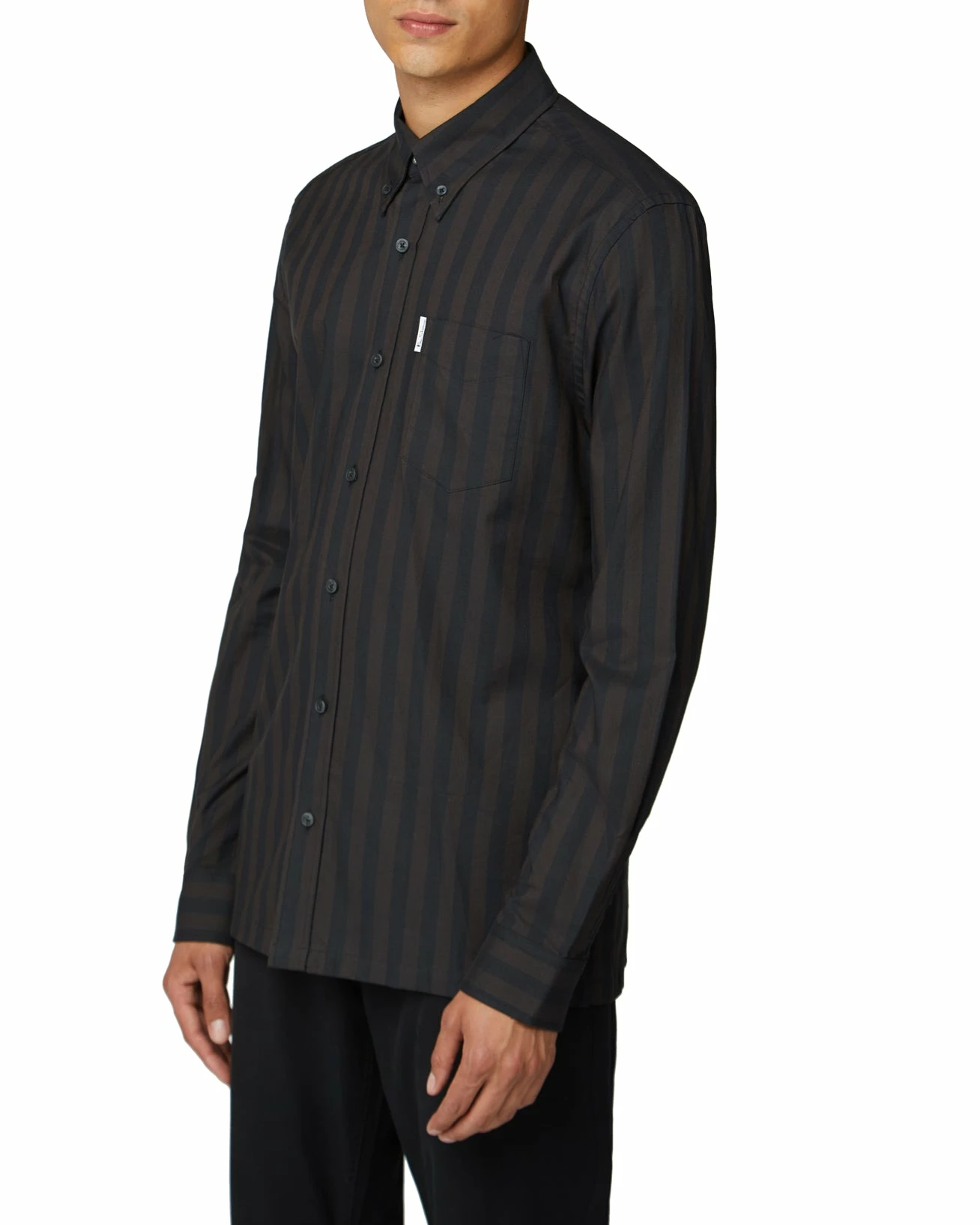 Long-Sleeve Archive Candy Stripe Oxford Shirt - Anthracite 1 Long-Sleeve Archive Candy Stripe Oxford Shirt - Anthracite